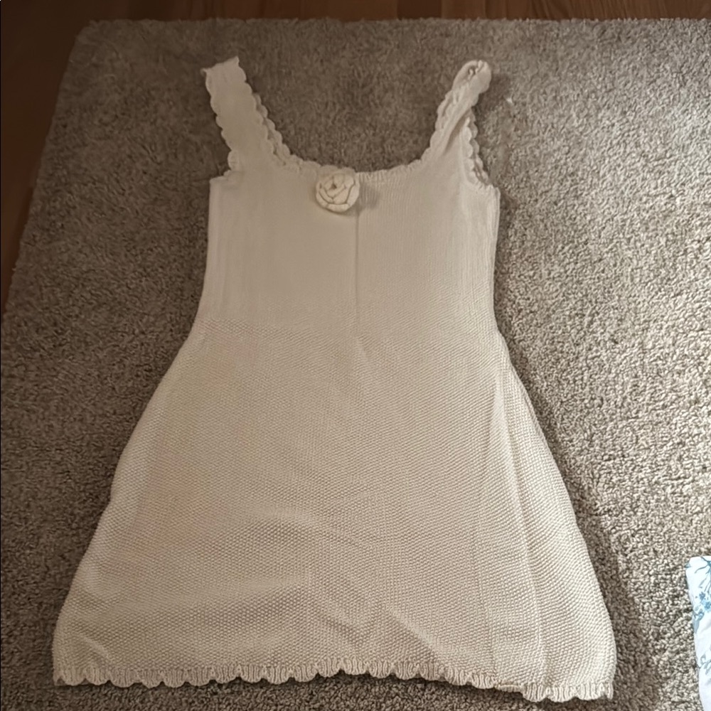 Wild Fable White Crochet Fitted Camisole Dress